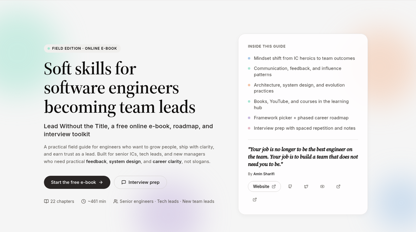 Lead Without the Title — soft skills e-book for engineers becoming team leads